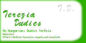 terezia dudics business card